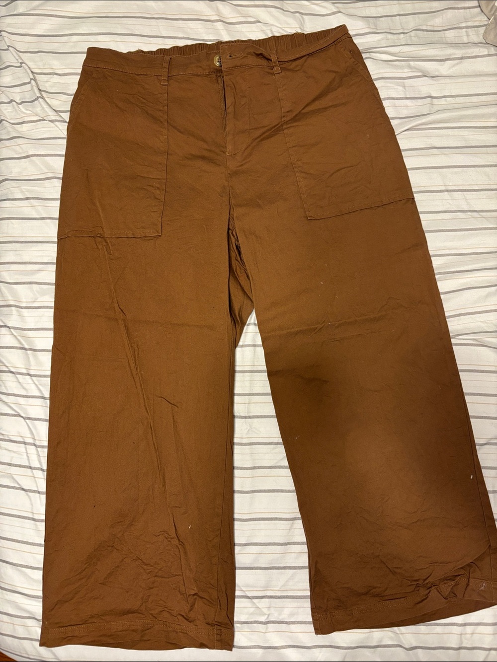 Ava & Viv Warm Caramel Elastic-Waist Pants